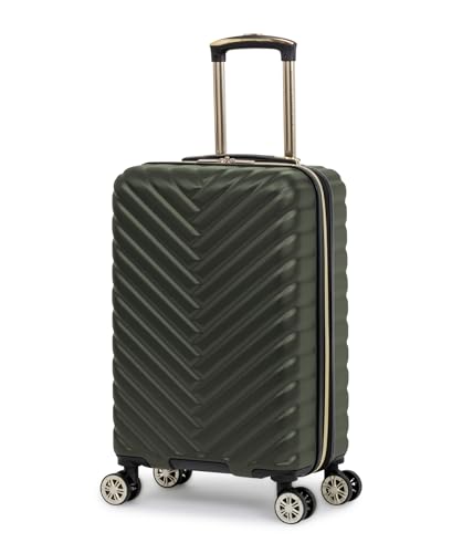 Kenneth Cole REACTION Madison Square Lightweight Hardside Chevron Expandable Spinner Luggage, Olive, 20-Inch Checked - color: Olive, size: 20-Inch Carry On