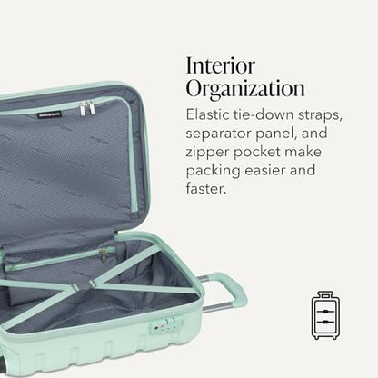 SWISSGEAR Signature Hardside Expandable Carry-On Spinner Luggage, ABS Construction, TSA-Friendly Lock, and Built-In Cupholder, Clearly Aqua, 19-Inch - color: Clearly Aqua, size: Carry-On 19-Inch
