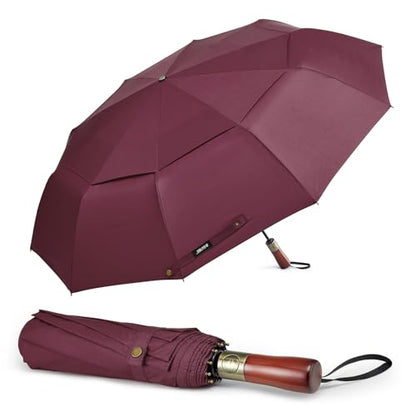 G4Free 54 Inch Large Windproof Golf Umbrella Compact Umbrellas for Rain - color: Burgendy