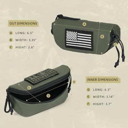 Tactical Molle Glasses Case, Shockproof Eyeglass Pouch for Glasses - color: 03-army Green