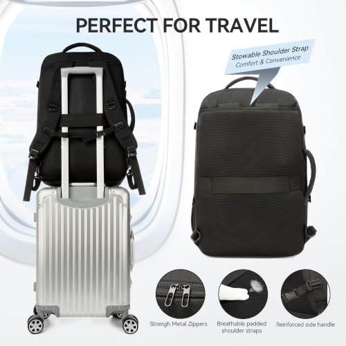 40L Travel Backpack for Men Women,Carry On Backpack for Travel - color: Balck