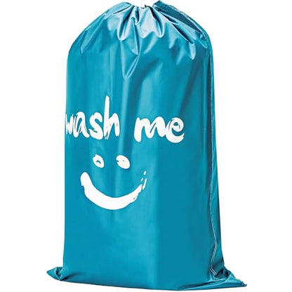 HOMEST XL Laundry Bag 28" x 40", Extra Large Dirty Clothes Organizer - color: (1 Pack - Wash Me) Sky Blue