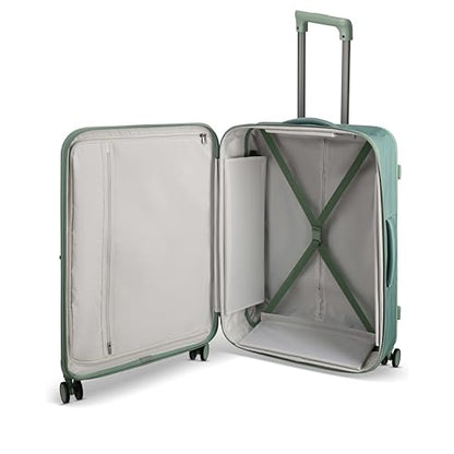 ROLLINK Foldable Mono Large Checked Suitcase 29” – Hardshell Luggage, Double Spinner Wheels, TSA Lock, Lightweight & Durable Travel Case – Scratch, Water & Impact Resistant (Hedge Green) - color: Hedge Green, size: Large Checked