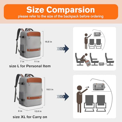 Exquisite Travel Laptop Backpack, Flight Approved Size Carry on Bag (35L) - color: Gray, size: XL (8x12.8x18.5")
