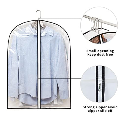 Mskitchen Hanging Clothes Storage with 4" Gusseted Garment Covers (Set of 6) - Clear Suit, Sweater, Shirt, Jacket Protectors for Closet - 24"x 32"x 4" / 6 Pack - size: 24"x32"x4"/ 6 Pack