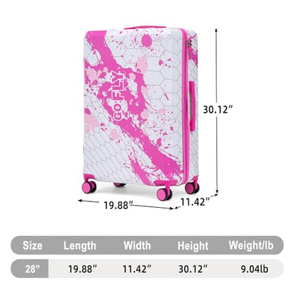28 Inch Large PC Hard Shell Suitcase, Pink - color: Pink 28inch