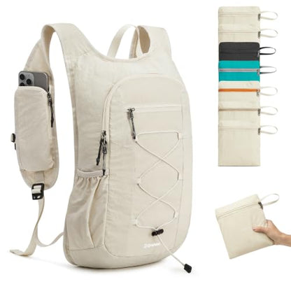 G4Free 20L Lightweight Packable Hiking Backpack for Women Men - color: Beige