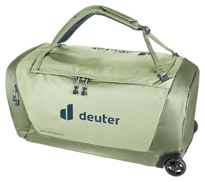 Deuter Unisex Duffel Pro Roller 90, Convertible 90L Travel Duffel with Wheels & Backpack Straps - Mineral-Grove - color: Mineral-Grove