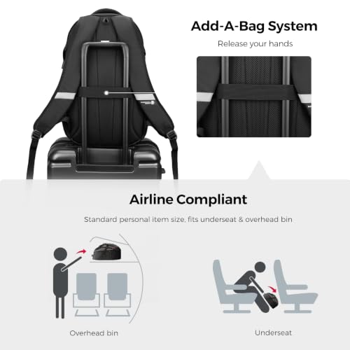 Swissdigital Design Travel Backpack for Men with USB Charging Port SD803-02 - color: Black/Grey