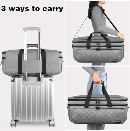 YOREPEK Carrying Case for Cricut Maker 4/3, Explore 5/4/3 with Dust Cover - color: Grey