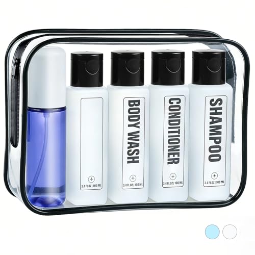 GearTrust TSA Travel Size Bottles for Toiletries, Shampoo Travel Bottles - color: White