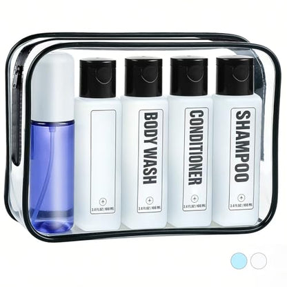GearTrust TSA Travel Size Bottles for Toiletries, Shampoo Travel Bottles - color: White
