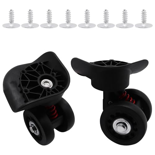Luggage Wheels Replacement Kit, Suitcase Wheels Replacement with Screws, 360° Rotation Spinner Wheel, Mute Double Row Swivel Wheel for Luggage Suitcase Trolley (Black, 2PCS) - style: C-2pcs