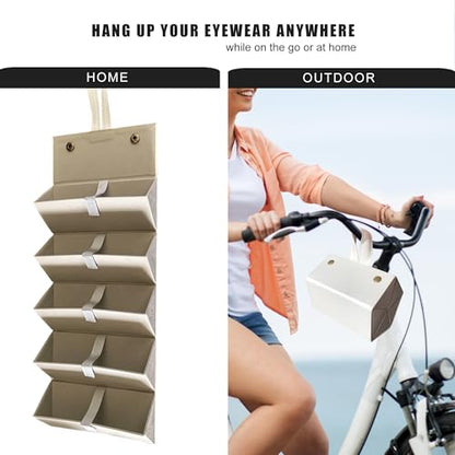 Longjet Sunglasses Organizer Travel Glasses Case Eyeglasses Storage Box - color: White