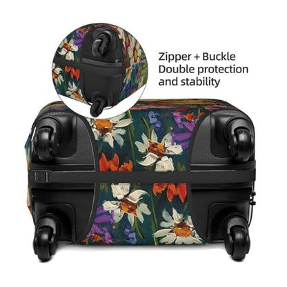 Travel Luggage Cover Butterfly Art, High Elasticity Washable Travel Baggage Protector Case Fits 22-24 in - color: Butterfly Art, size: 22-24 in