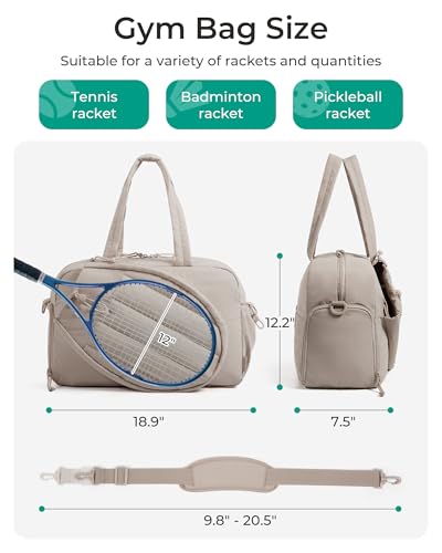 BAGSMART Tennis Gym Bag for Women, 2-in-1 Pickleball Backpack Sports Duffle - color: Slate Green