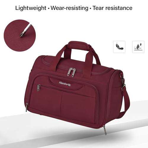 Hanke Small Underseat Carry On Luggage Bags for Travel with 10 Pockets. - color: Burgundy, size: Underseat Carry-On
