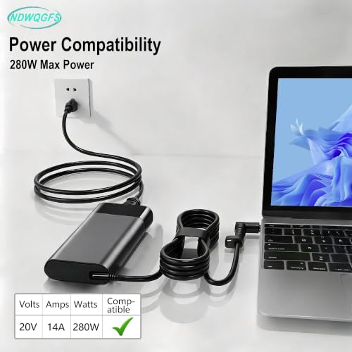 280W Charger for HP Omen ZBook Fury ZBook Studio Gaming Laptop - size: 7.2*3.5*1