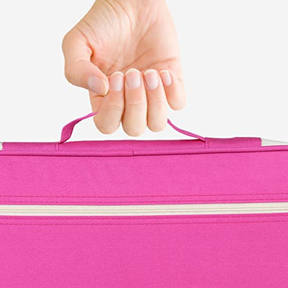A4 Document Bags, 13.8×9.8×1.4in Multi‑Pocket File Folder Bag (Rose) - color: Rose