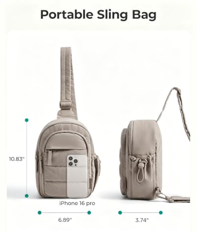 BAGSMART Small Sling Bag for Women, Puffer Crossbody Bag Hobo Handbag - color: Sage