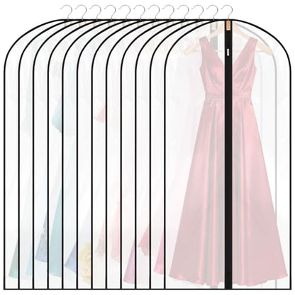 Garment Covers 60 Inch Black Trim, 12 Pack - color: Matte with Black Edge, size: 60in *12