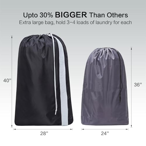 HOMEST XL Laundry Bag with Strap, Clothes Organizer for Dorm & Travel - color: (1 pack) Black