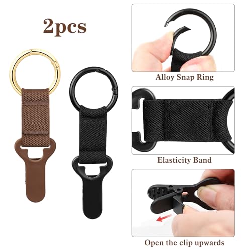 Niveaya Hat Clip for Travel on Bag, Strong Clip Secure Hold, 2 Pack - color: 2pcs Black+brown