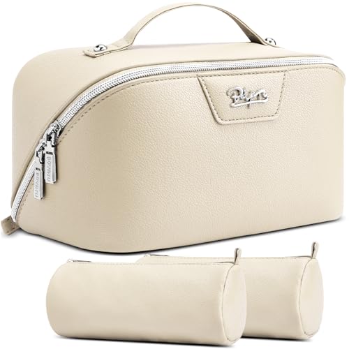 BOYATU Travel Makeup Bag Cosmetic Bags for Women: 3 Pcs Set Make up Bag - color: L27Off-white