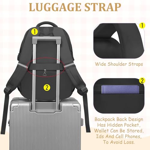 Kids Backpacks for Girls - Cute Girls Backpack for Kids Children Teens Elementary Middle School - 17″ Students Bookbag Travel Back Pack for Age 6-18 - color: Tm-black-backpack Only