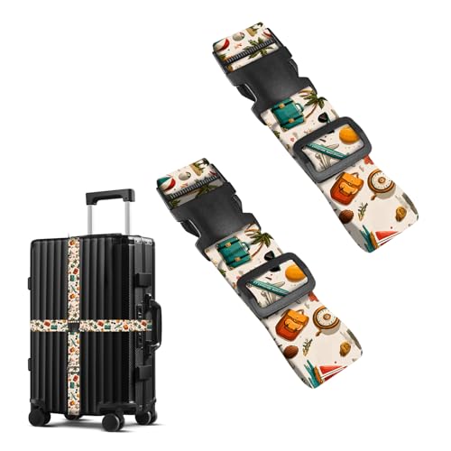 Nuxovilar Luggage Straps Set for Suitcase 1.96x71in Polyester - color: YCH00133, size: 1.96"x70.86"