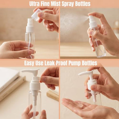 20 Pack Travel Bottles for Toiletries, Travel Containers with Pill Case - color: Multi Color B