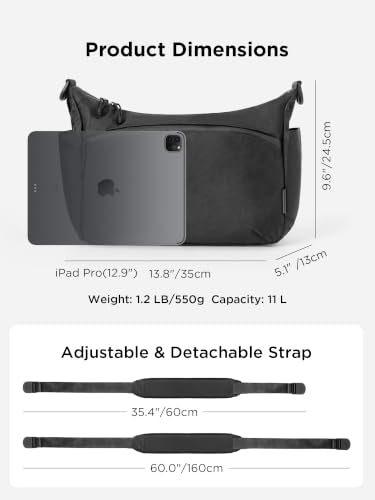 ALPAKA Flight Satchel 11L Messenger Crossbody Bag - color: Black-ultradyne 100d