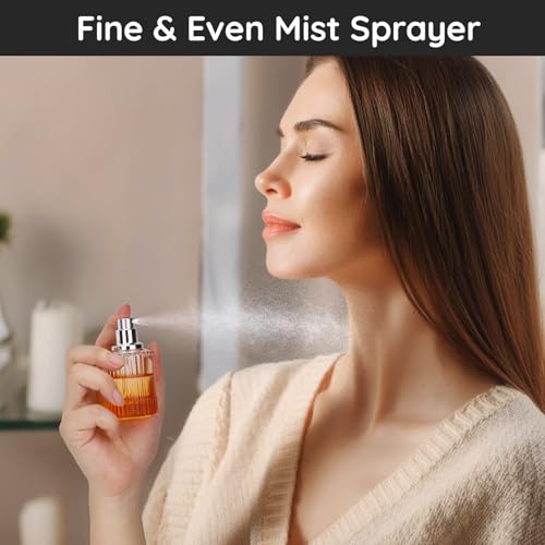 Segbeauty 1oz Perfume Spray Bottle, 30ml Glass Refillable Travel Bottles, 4pcs Empty Atomizer Spray Bottle Cologne Atomizer for Men, Fine Mist Fragrance Bottles for Dispensing Perfume with Tool - color: Gradient Orange, style: 1oz/30ml Set