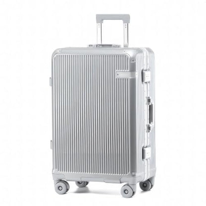 22 Inch Zipperless Checked In Luggage with Aluminum Frame, Silver - color: Silver, size: Checked in 22inch