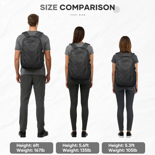 suwasp Large Travel Backpack for Women Men Mochila Airline Approved Carry On Personal Item Backpack Bag Frontier Airlines Personal Item Travel Bag Flight Approved Luggage Backpack - Black - color: Black