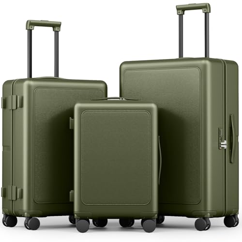 Joyway 3-Piece Hardshell Luggage Set, Spinner Wheels, 20 24 28 Inch, Green - color: Green, size: 3-Piece Set (20/24/28)