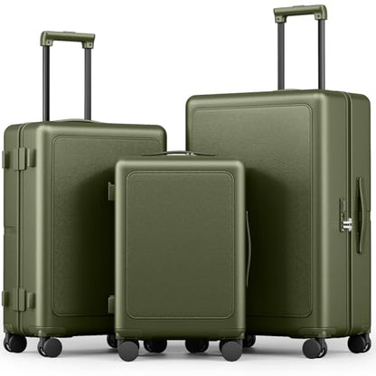 Joyway 3-Piece Hardshell Luggage Set, Spinner Wheels, 20 24 28 Inch, Green - color: Green, size: 3-Piece Set (20/24/28)