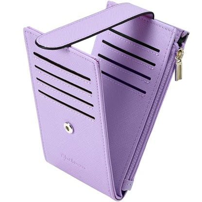 Chelmon Women's RFID Slim Card Holder Wallet - color: Light Purple