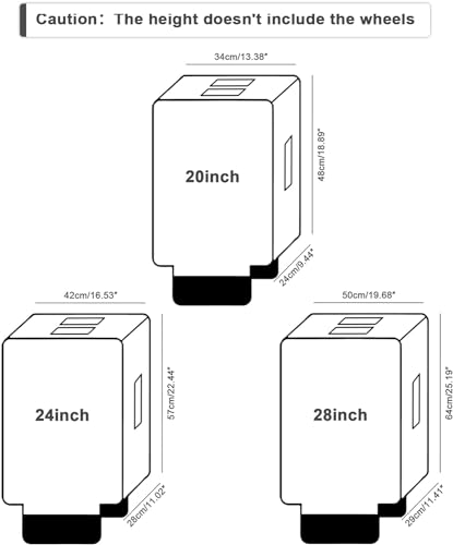 3 PCS Luggage Covers for Suitcase TSA Approved, 20/24/28 Inch - color: Full Clear, size: 20/24/28 Inch (3 Sizes)