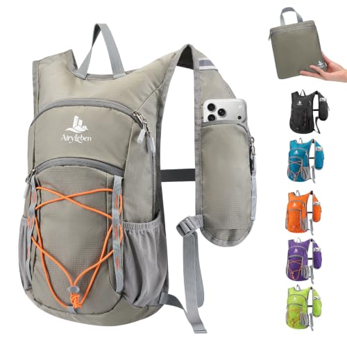 14L Small Hiking Backpack, Packable Travel Daypack for Men Women - color: Grey