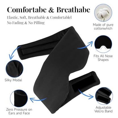 Cotton Sleep Eye Mask for Men and Women, 100% Blocking Light Sleeping Mask - color: Black