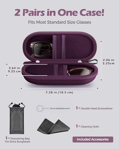 ProCase Hard Double Sunglasses Glasses Case for Men Women -Plum - color: Plum