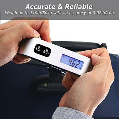 travel inspira Luggage Scale, Portable Suitcase, Weighing Scales - color: Silver 2PC