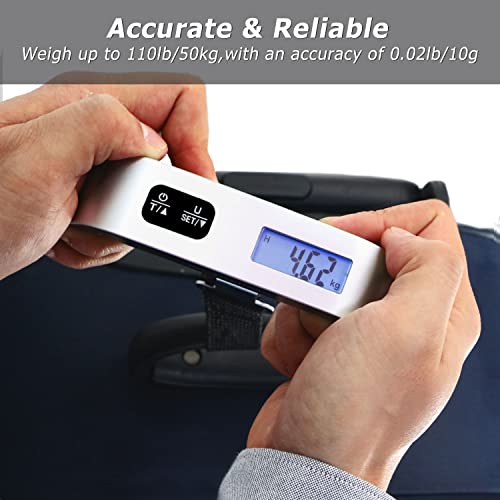 travel inspira Luggage Scale, Portable Suitcase, Weighing Scales - color: Silver 2PC