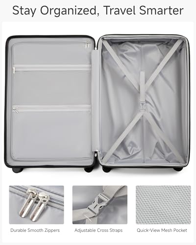 LUGGEX 28 Inch Checked Luggage with Spinner Wheels, Cherry - color: Cherry, size: Checked-Large 28-Inch
