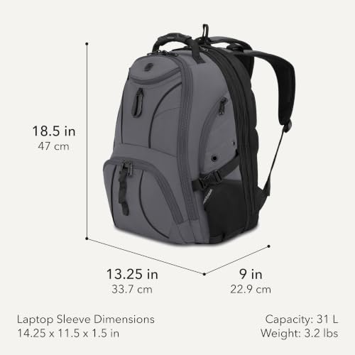 SwissGear Sion Softside Expandable Spinner Luggage Durable Lightweight Travel Suitcase, Dark Grey, 2-Piece Set (Carry-On/Backpack) - color: Dark Grey, size: 2-Piece Set (Carry-On/Backpack)