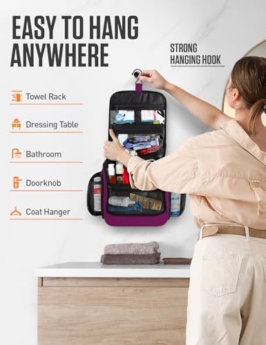 VENTURE 4TH Hanging Travel Toiletry Bag, 18 Compartments - Purple - color: Purple