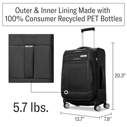 Samsonite UpLIFT Lightweight Softside Carry-On Luggage with Spinner Wheels - Expandable - Airline-Approved, Polyester Soft Suitcase for Ultra Light Travel - Black - color: Black, size: Carry-On