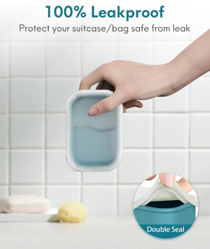 Quatish Compact Leakproof Travel Soap Case, Bar Soap Holder, Bluegreen - color: Bluegreen, size: Regular