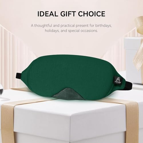 Mavogel Cotton Sleep Eye Mask, Breathable Light Blocking Sleep Mask - color: Green